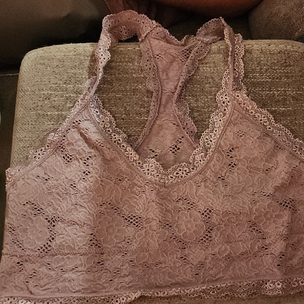 Aerie Lace Bandeau in Dusty Pink